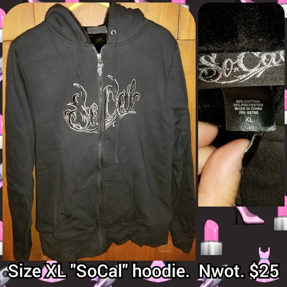 SoCal Jackets & Blazers - "SoCal" size XL black thick hoodie.  Nwot